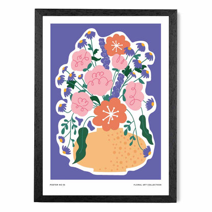 Boho Modern Purple, Colourful Floral Art Art Print | Wall Art Plaza UK