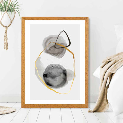 Abstract Neutral, Grey Painted Shapes No 2 Art Print | Wall Art Plaza