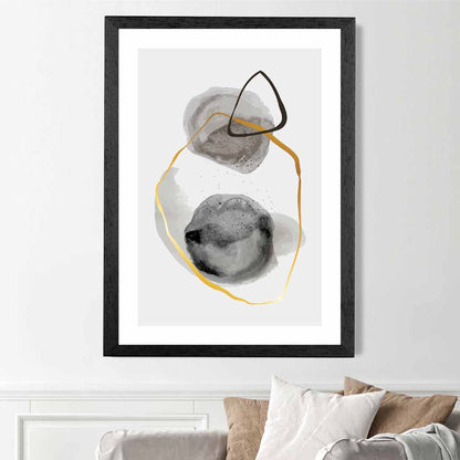 Abstract Neutral, Grey Painted Shapes No 2 Art Print | Wall Art Plaza