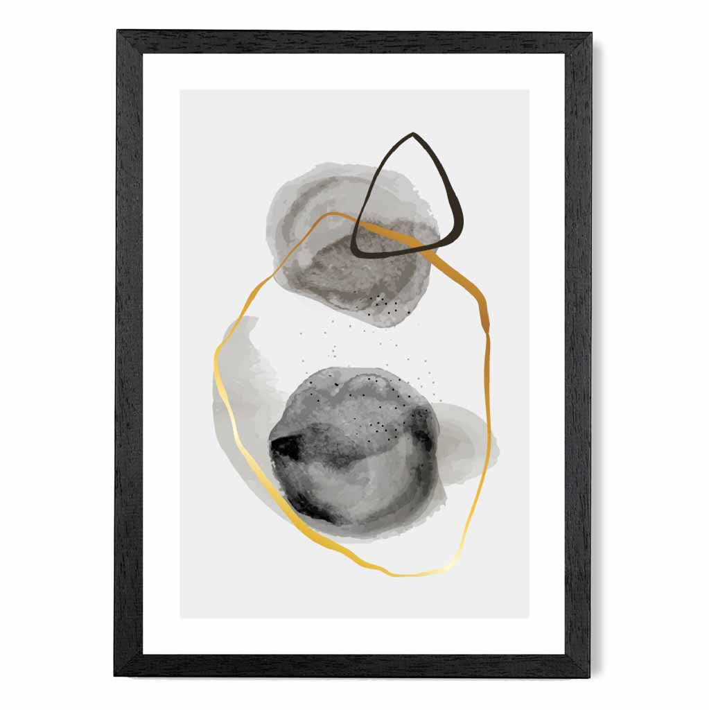 Abstract Neutral, Grey Painted Shapes No 2 Art Print | Wall Art Plaza