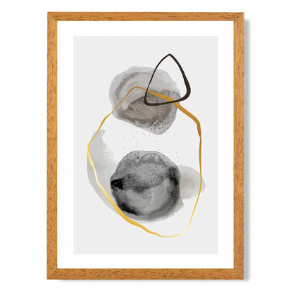 Abstract Neutral, Grey Painted Shapes No 2 Art Print | Wall Art Plaza