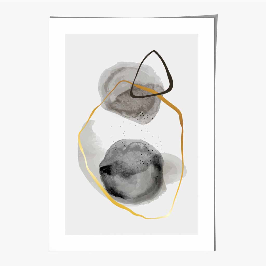 Abstract Neutral, Grey Painted Shapes No 2 Art Print | Wall Art Plaza