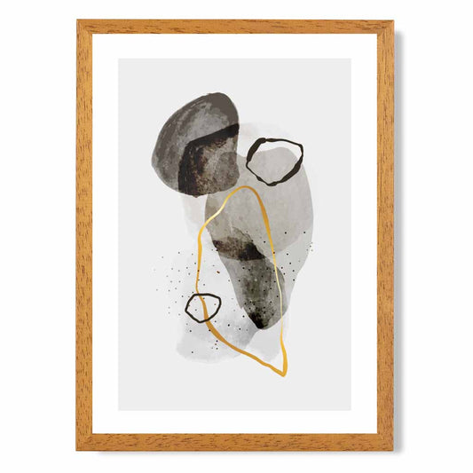 Abstract Neutral, Grey Painted Shapes No 3 Art Print | Wall Art Plaza