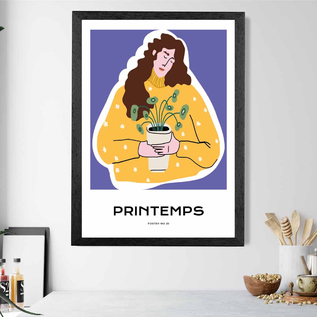 Modern Spring Purple, Yellow Sweater  Art Print | Wall Art Plaza UK