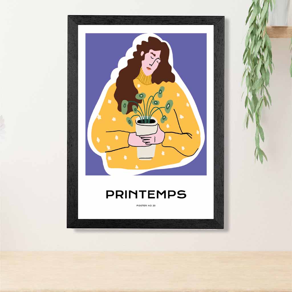 Modern Spring Purple, Yellow Sweater  Art Print | Wall Art Plaza UK