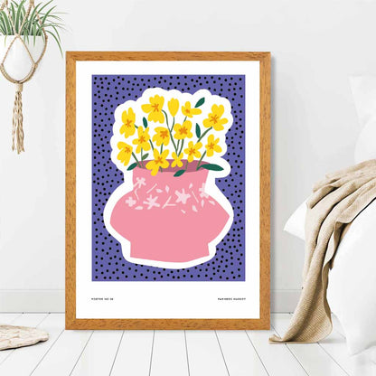 Modern Purple, Pink Flower Arrangement Art Print | Wall Art Plaza UK