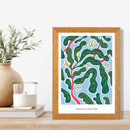 Modern Art Blue, Green Botanical Pattern Art Print | Wall Art Plaza UK