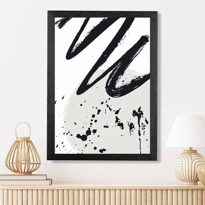 Modern Abstract Grey, Black Paint Strokes No 2 Art Print | Wall Art Plaza