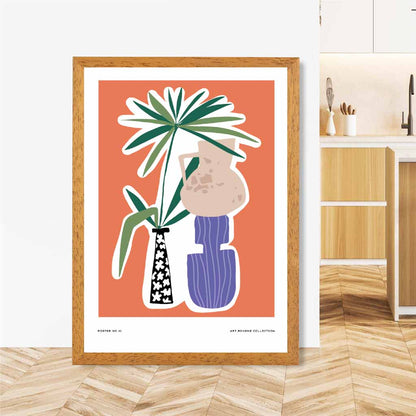 Boho Modern Orange, Purple Floral Art Print | Wall Art Plaza UK