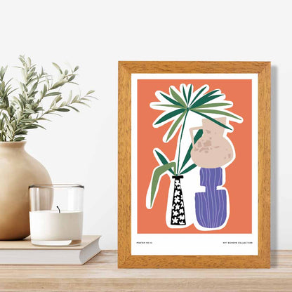 Boho Modern Orange, Purple Floral Art Print | Wall Art Plaza UK