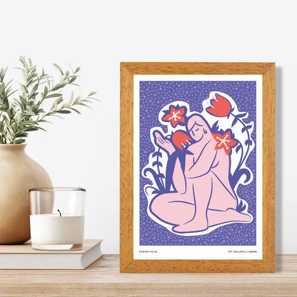 Boho Art Purple, Pink Female Form Art Print | Wall Art Plaza UK