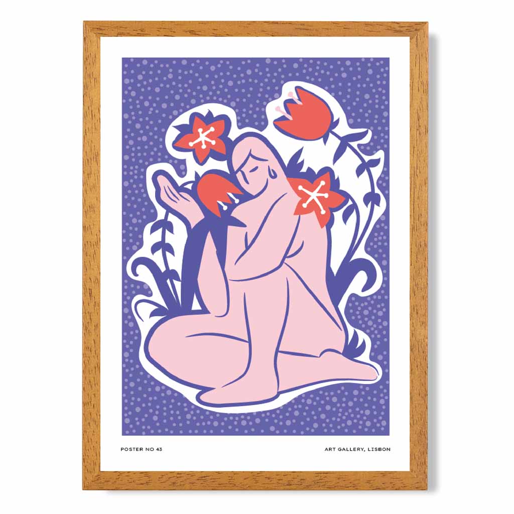 Boho Art Purple, Pink Female Form Art Print | Wall Art Plaza UK