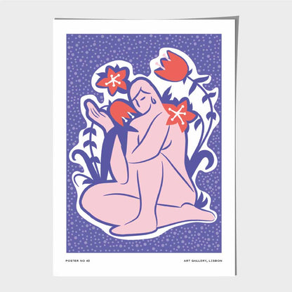 Boho Art Purple, Pink Female Form Art Print | Wall Art Plaza UK