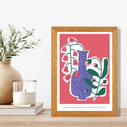 Boho NY Pink, Purple Floral Lifestyle Art Poster | Wall Art Plaza UK