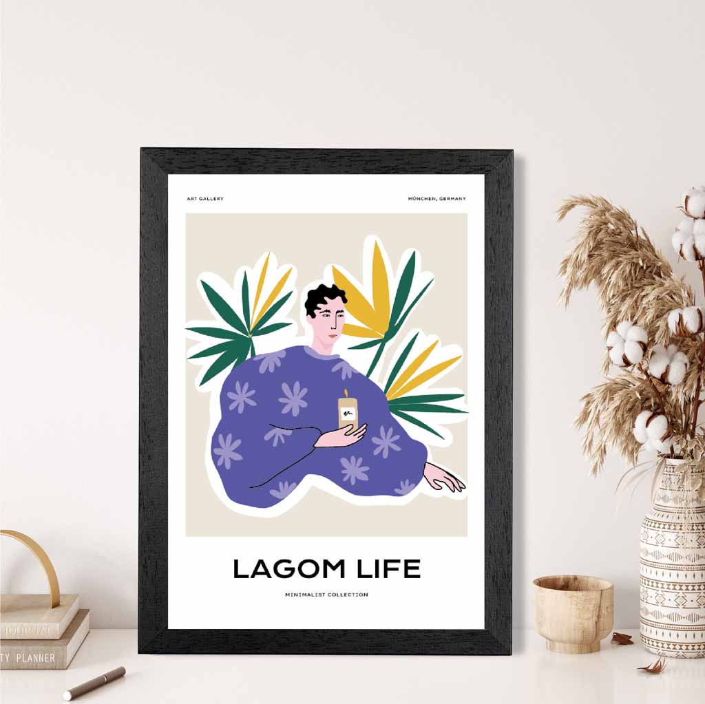 Boho Art Purple, Colourful Lifestyle Art Print | Wall Art Plaza UK