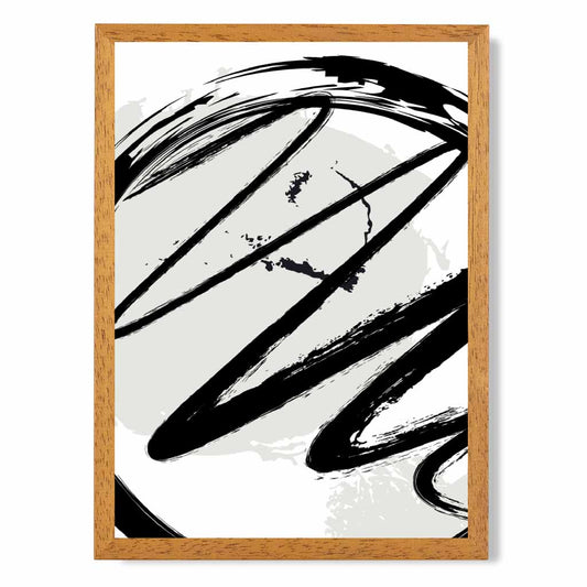 Modern Abstract Grey, Black Paint Strokes No 3 Art Print | Wall Art Plaza