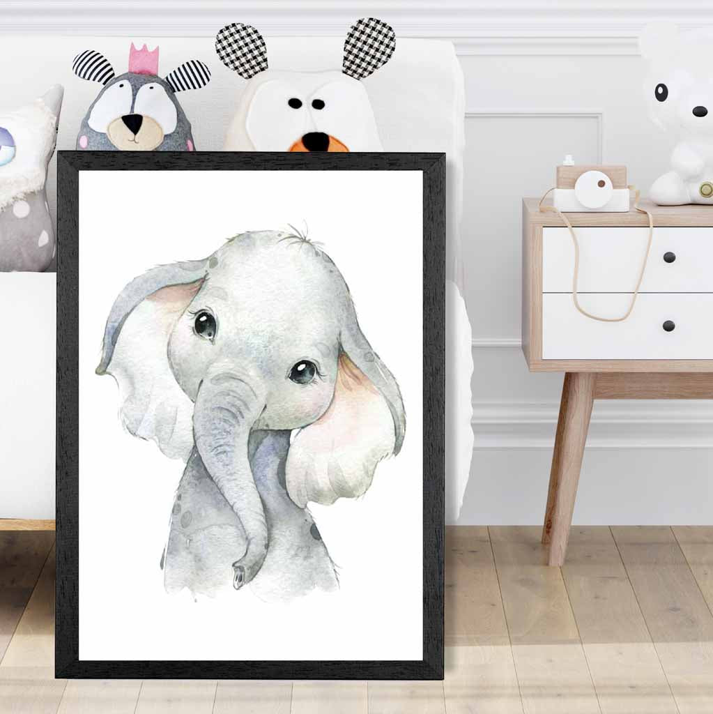 Cute Baby Elephant Nursery Art Print | Wall Art Plaza UK