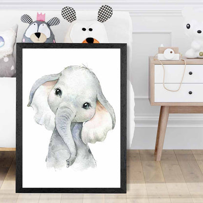 Cute Baby Elephant Nursery Art Print | Wall Art Plaza UK