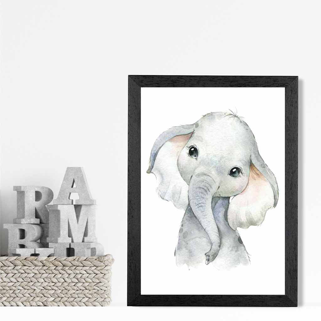 Cute Baby Elephant Nursery Art Print | Wall Art Plaza UK