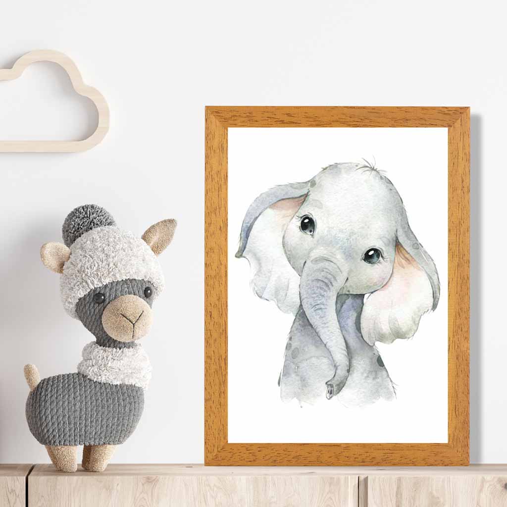 Cute Baby Elephant Nursery Art Print | Wall Art Plaza UK