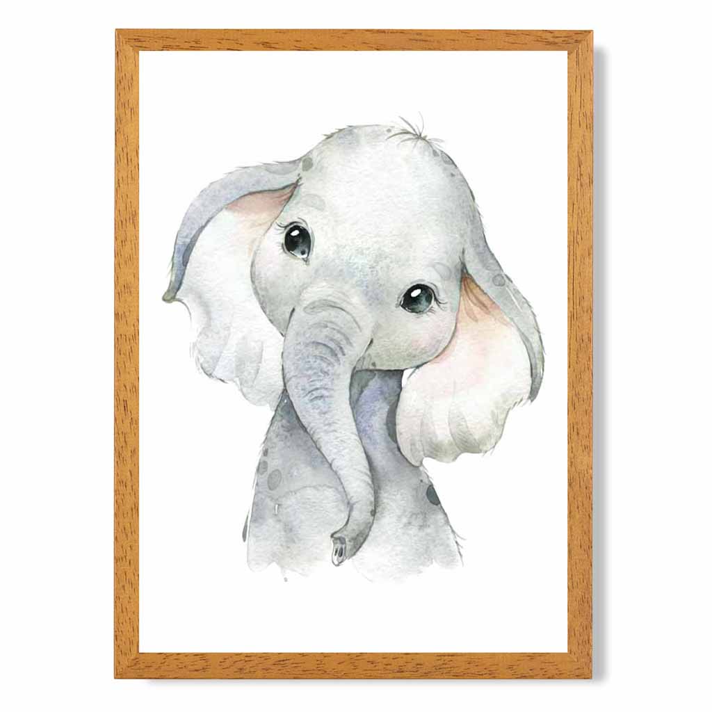 Cute Baby Elephant Nursery Art Print | Wall Art Plaza UK