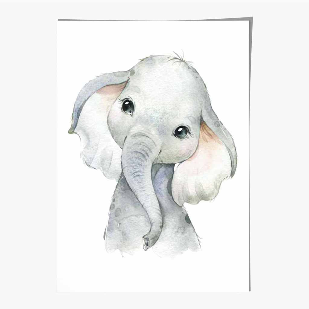 Cute Baby Elephant Nursery Art Print | Wall Art Plaza UK
