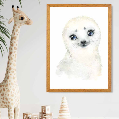 Cute Baby Seal Nursery Art Print | Wall Art Plaza UK