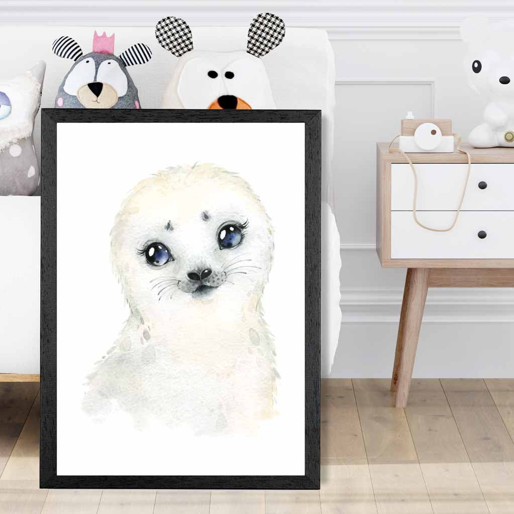 Cute Baby Seal Nursery Art Print | Wall Art Plaza UK