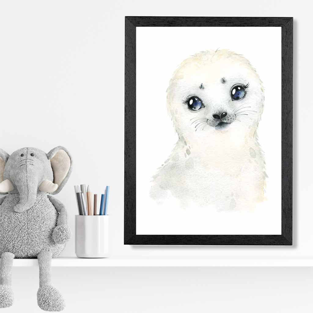 Cute Baby Seal Nursery Art Print | Wall Art Plaza UK