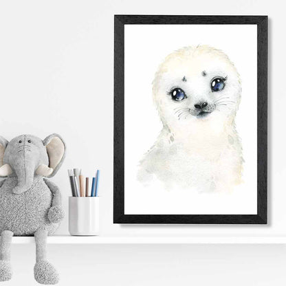 Cute Baby Seal Nursery Art Print | Wall Art Plaza UK