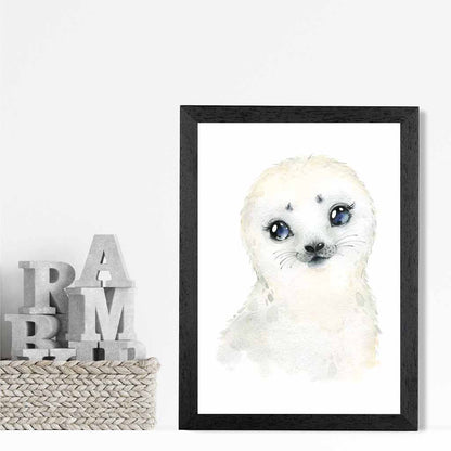 Cute Baby Seal Nursery Art Print | Wall Art Plaza UK