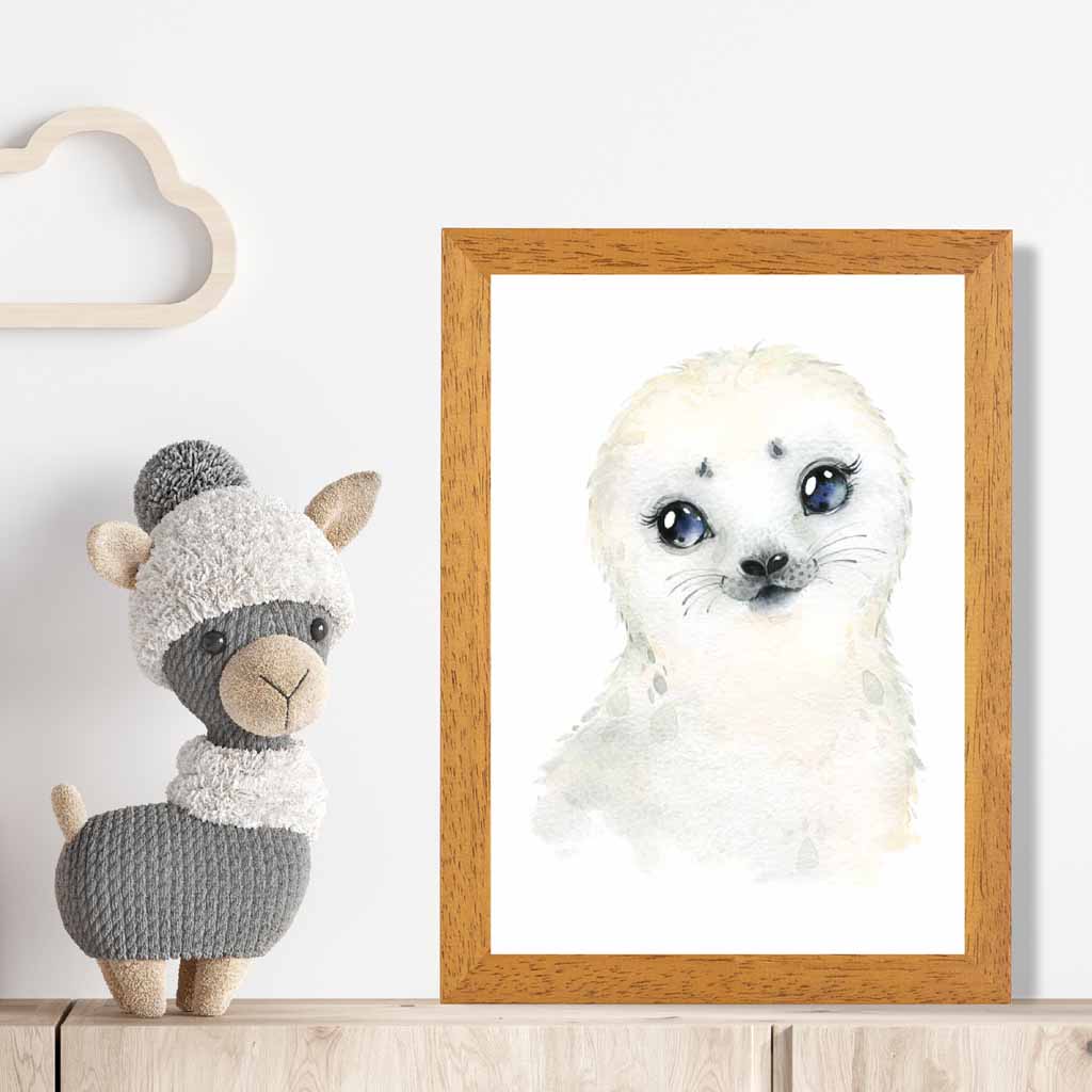 Cute Baby Seal Nursery Art Print | Wall Art Plaza UK
