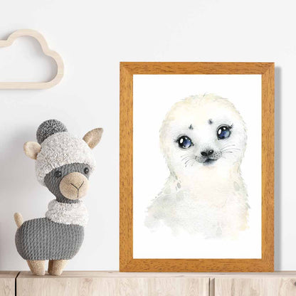 Cute Baby Seal Nursery Art Print | Wall Art Plaza UK