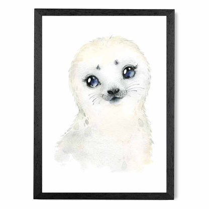 Cute Baby Seal Nursery Art Print | Wall Art Plaza UK