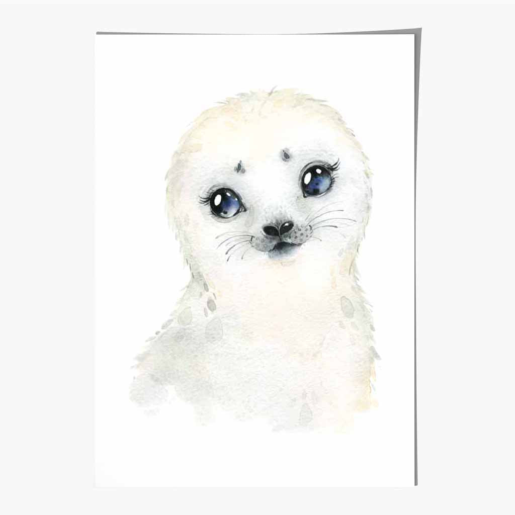 Cute Baby Seal Nursery Art Print | Wall Art Plaza UK