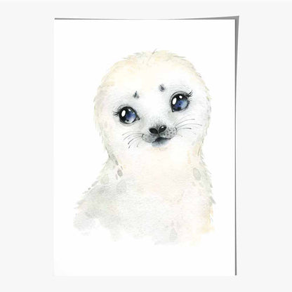 Cute Baby Seal Nursery Art Print | Wall Art Plaza UK