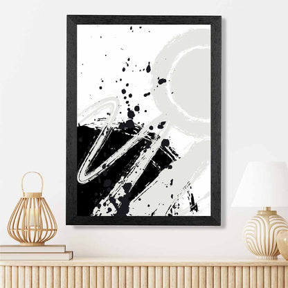 Modern Abstract Grey, Black Paint Strokes No 4 Art Print | Wall Art Plaza