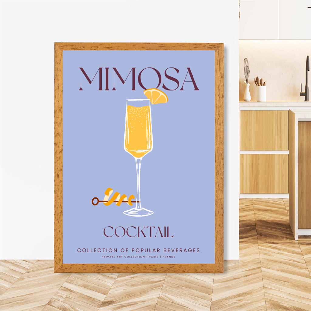 Mimosa Purple, Colourful Cocktail Art Print | Wall Art Plaza UK