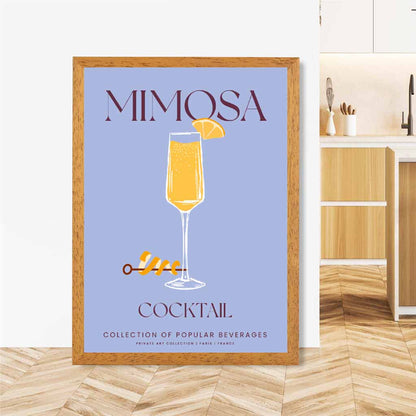 Mimosa Purple, Colourful Cocktail Art Print | Wall Art Plaza UK