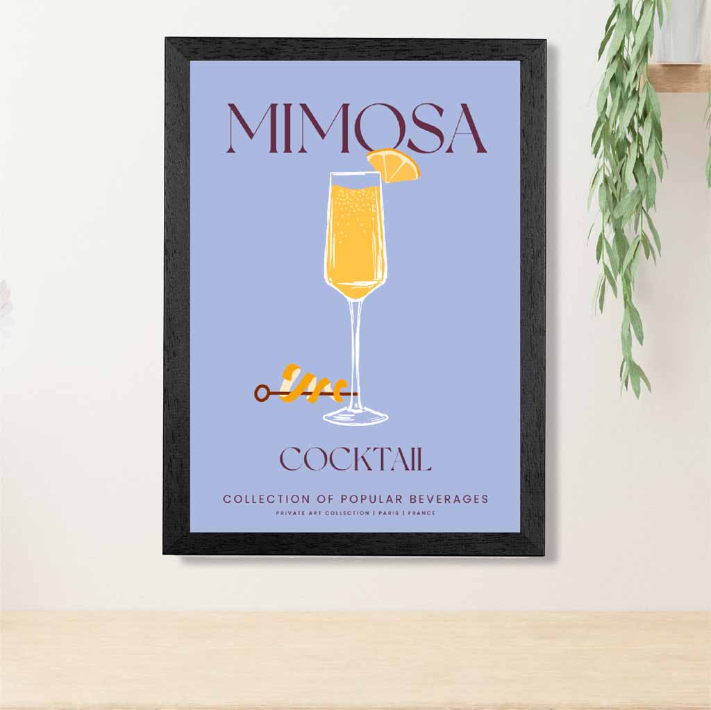 Mimosa Purple, Colourful Cocktail Art Print | Wall Art Plaza UK