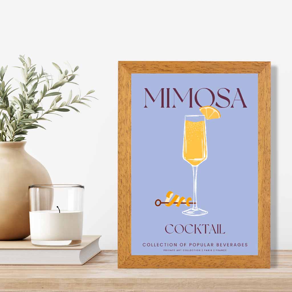 Mimosa Purple, Colourful Cocktail Art Print | Wall Art Plaza UK