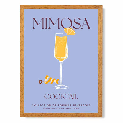 Mimosa Purple, Colourful Cocktail Art Print | Wall Art Plaza UK