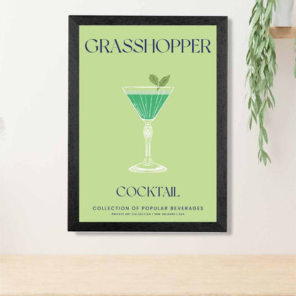 Grasshopper Green, Colourful Cocktail Art Print | Wall Art Plaza UK