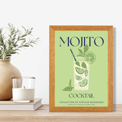 Mojito Green, Colourful Cocktail Art Print | Wall Art Plaza UK