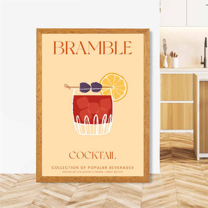 Bramble Beige, Colourful Cocktail Art Poster | Wall Art Plaza UK