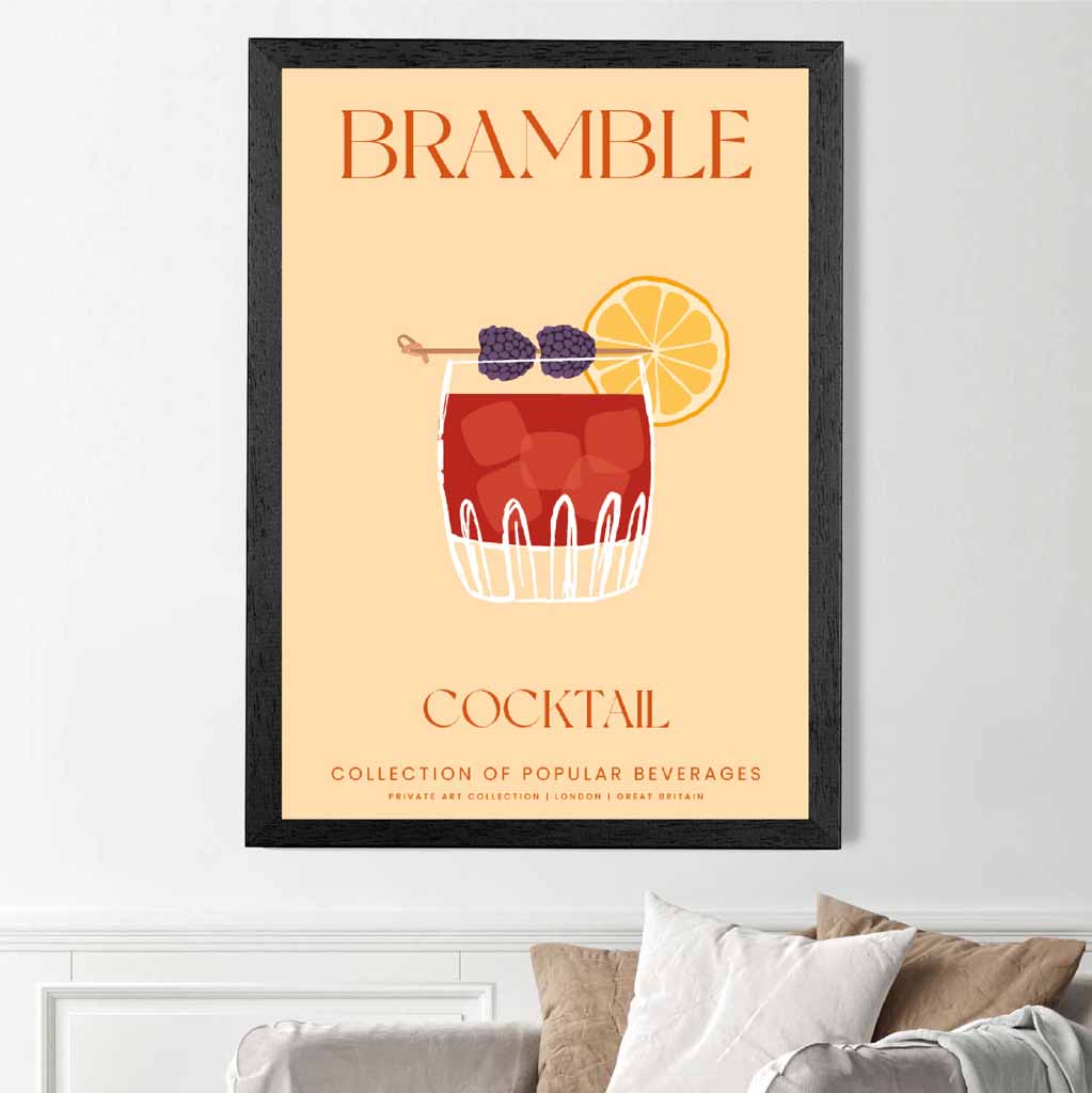Bramble Beige, Colourful Cocktail Art Poster | Wall Art Plaza UK