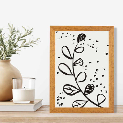 Minimal Line Art Grey, Black Floral Art Poster | Wall Art Plaza