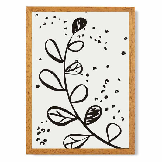 Minimal Line Art Grey, Black Floral Art Poster | Wall Art Plaza