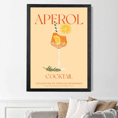 Aperol Beige, Colourful Cocktail Art Print | Wall Art Plaza UK
