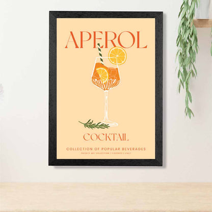 Aperol Beige, Colourful Cocktail Art Print | Wall Art Plaza UK